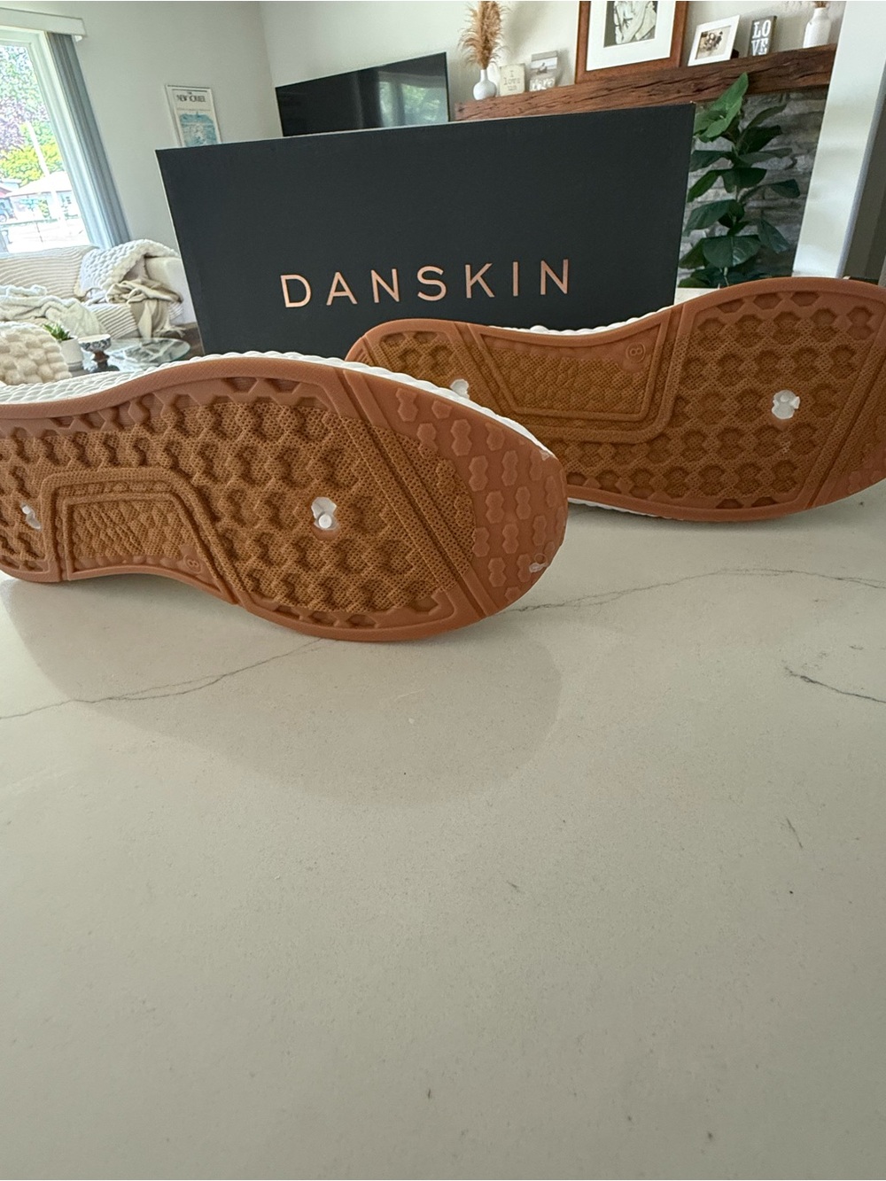 Danskin White Knit Slip-On Sneakers with Gum Soles - Picture 2 of 3
